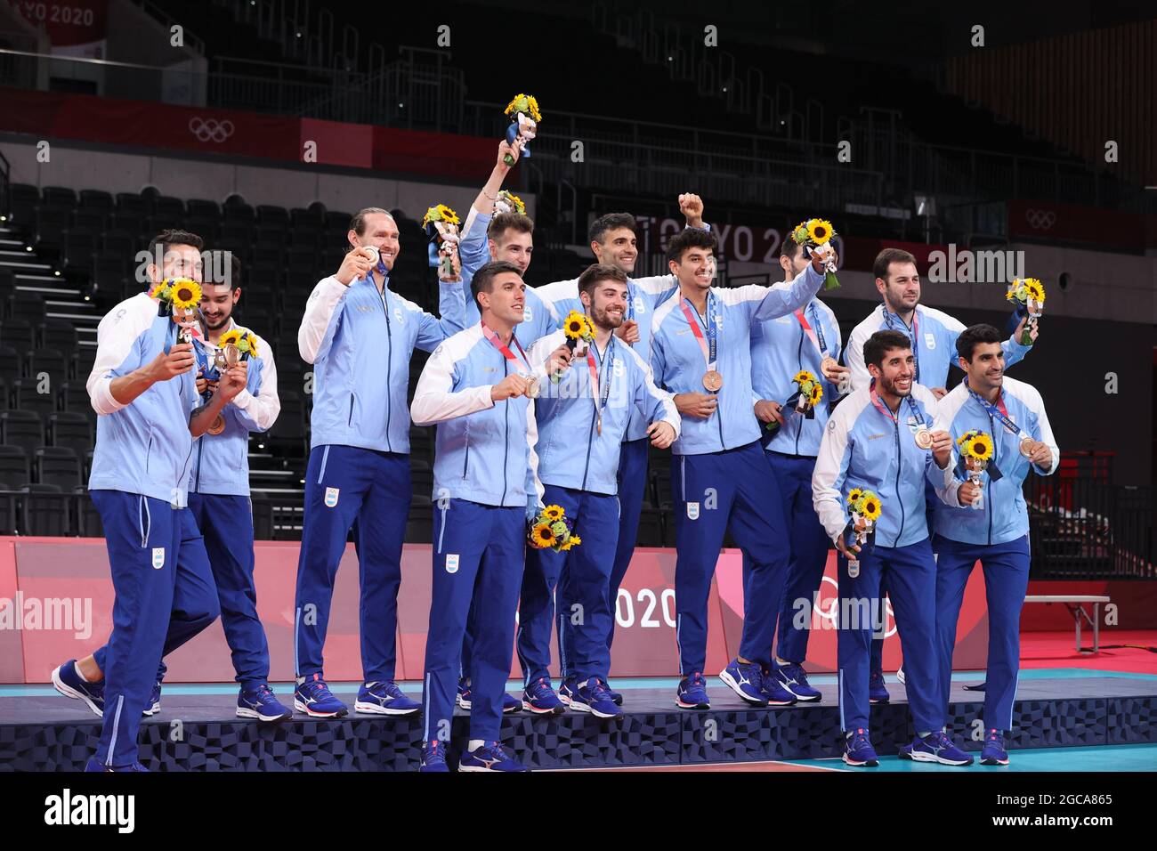 Argentine équipe nationale masculine de volley photo de match et de podium 3