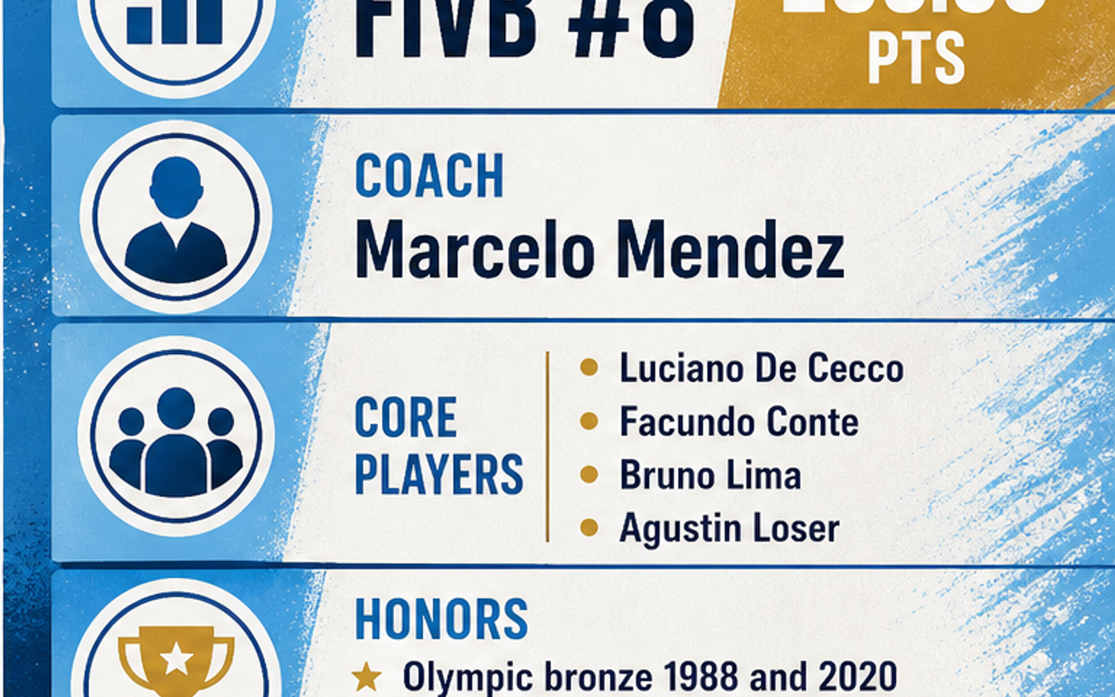 Argentina Men's National Volleyball Team visual team brief