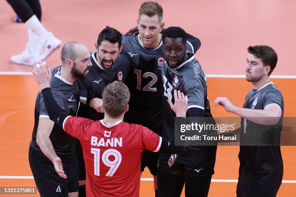 Canada Men's National Volleyball Team match and podium photo 2