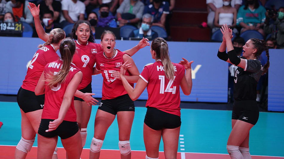 Canada nazionale femminile di pallavolo foto di partita e podio 2