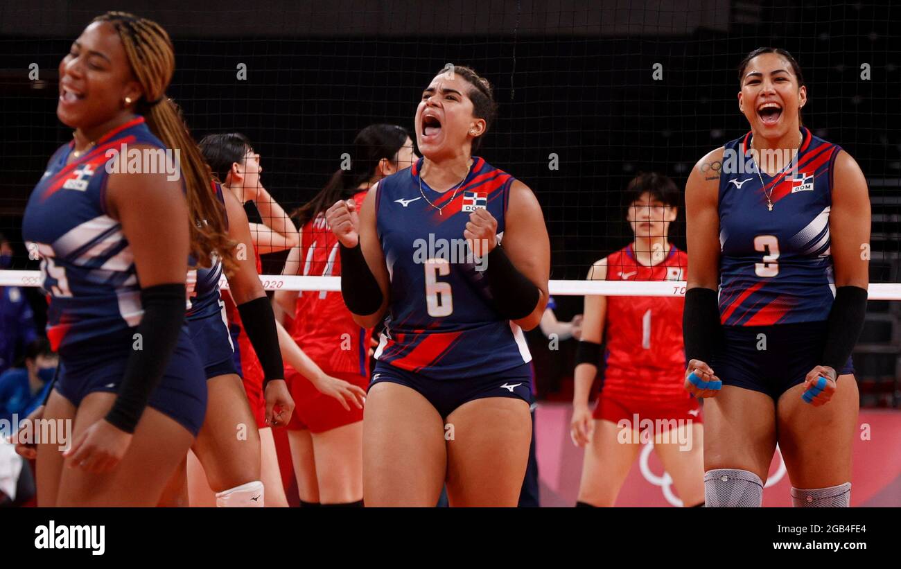 République dominicaine équipe nationale féminine de volley photo de match et de podium 2