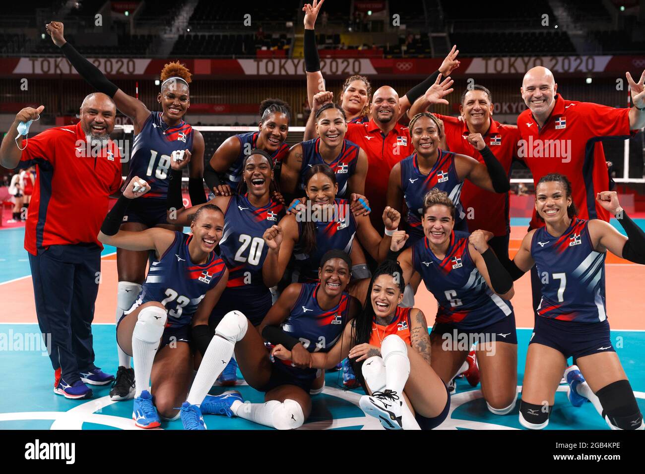 République dominicaine équipe nationale féminine de volley photo de match et de podium 3