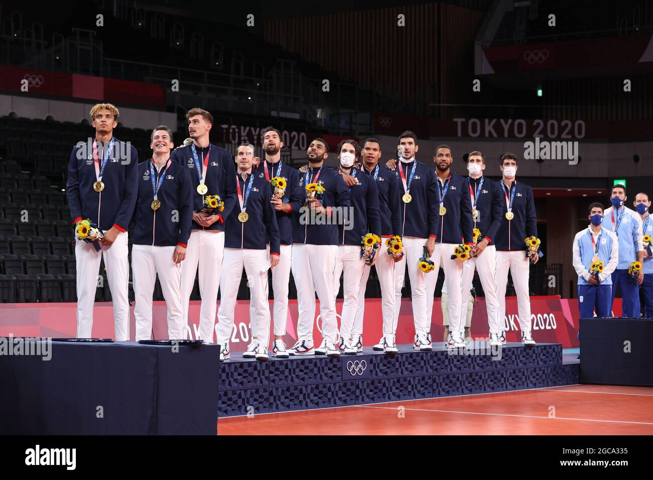 France équipe nationale masculine de volley photo de match et de podium 2