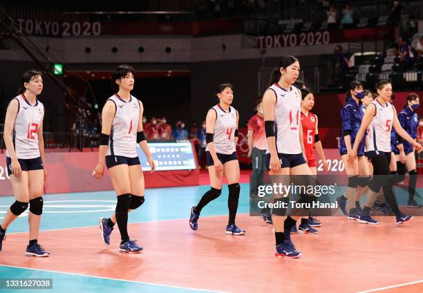 Japon équipe nationale féminine de volley photo de match et de podium 3