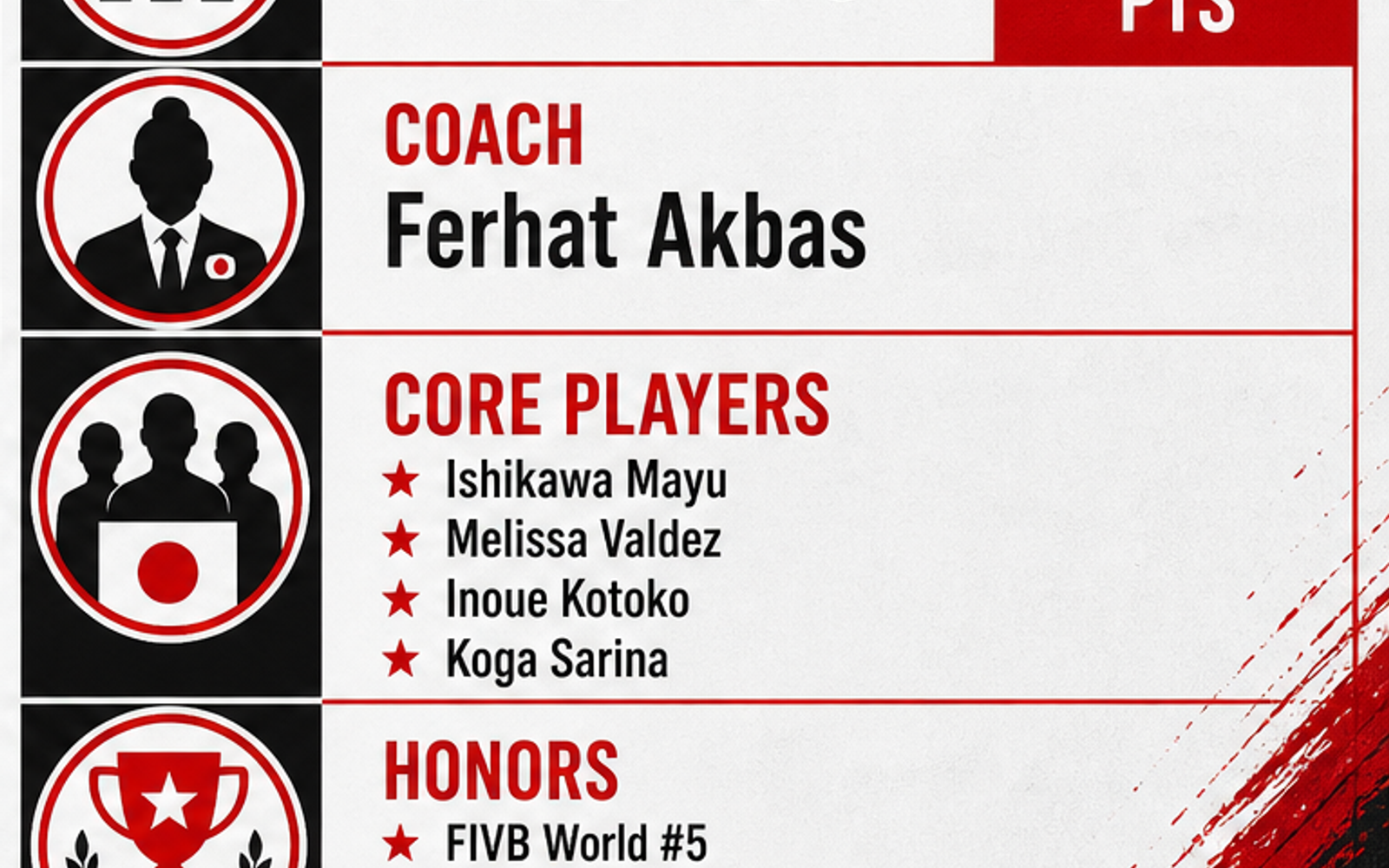Japan Women's National Team visual team brief