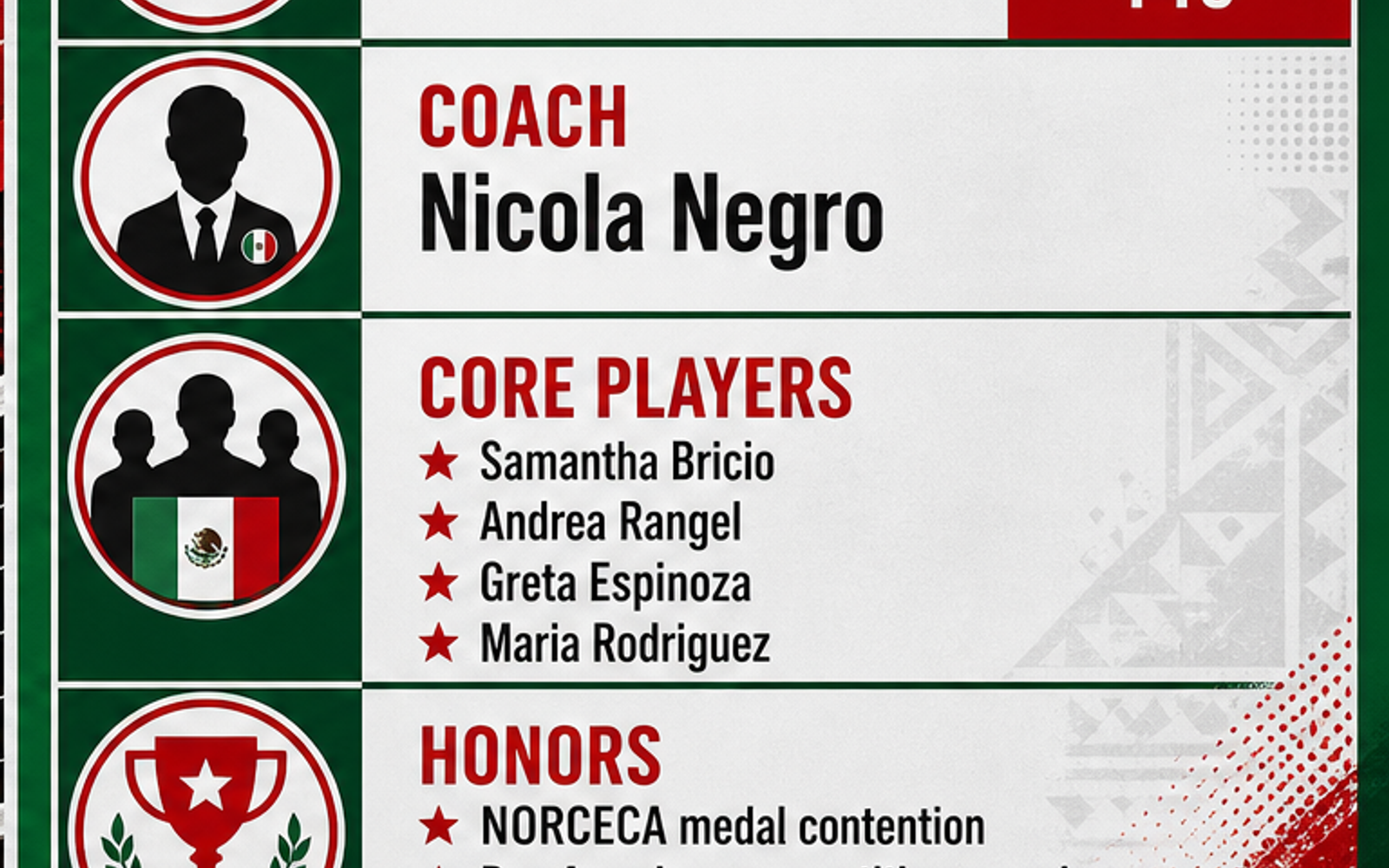 Mexico Women's National Volleyball Team visual team brief