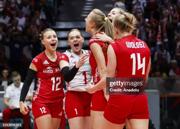 Pologne équipe nationale féminine de volley photo de match et de podium 2