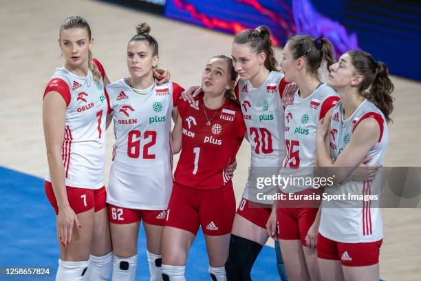Pologne équipe nationale féminine de volley photo de match et de podium 3