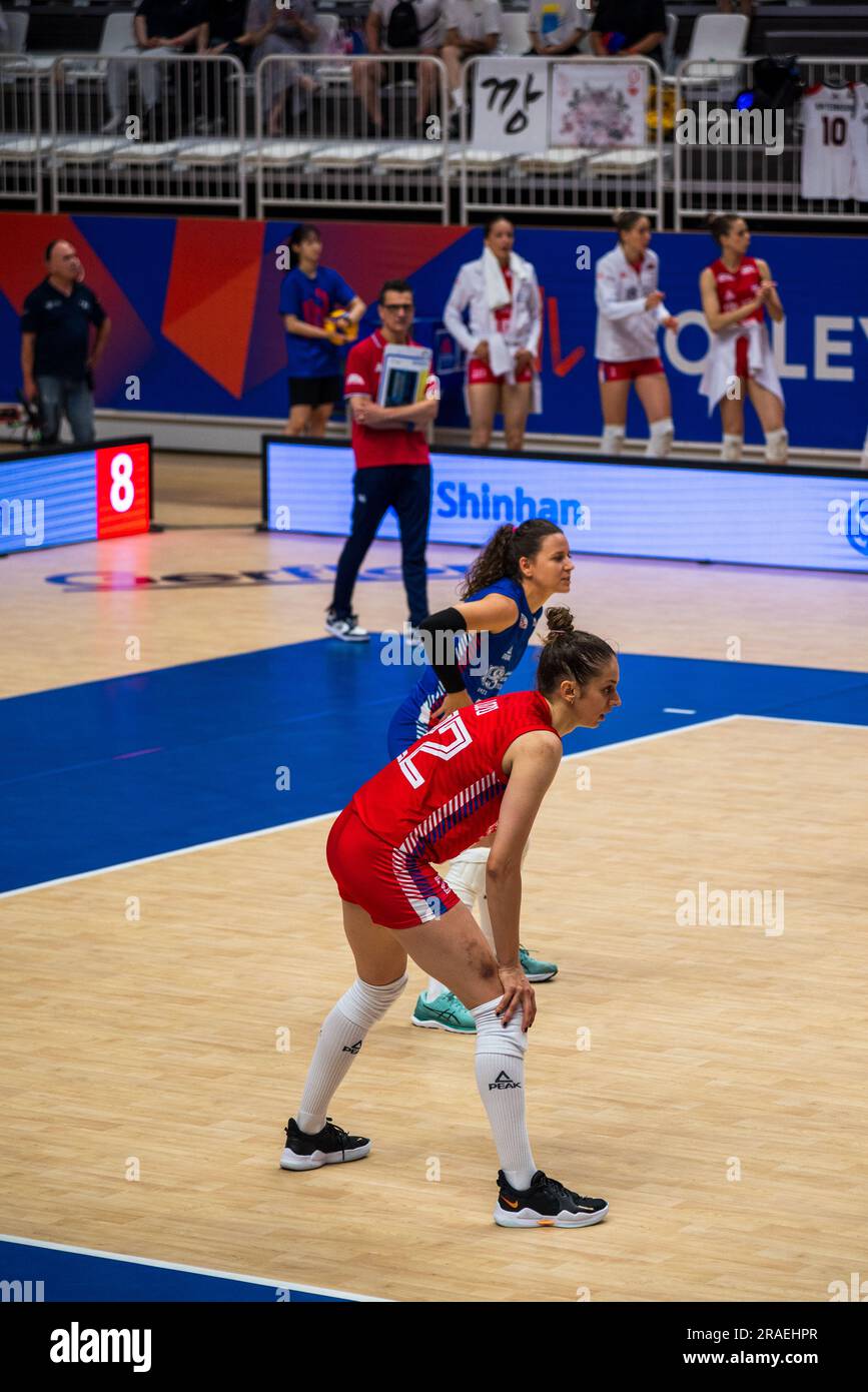 Serbia Women's National Volleyball Team match and podium photo 2